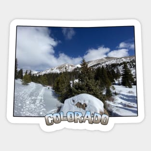 Colorado State Outline (Winter Mountains) Sticker